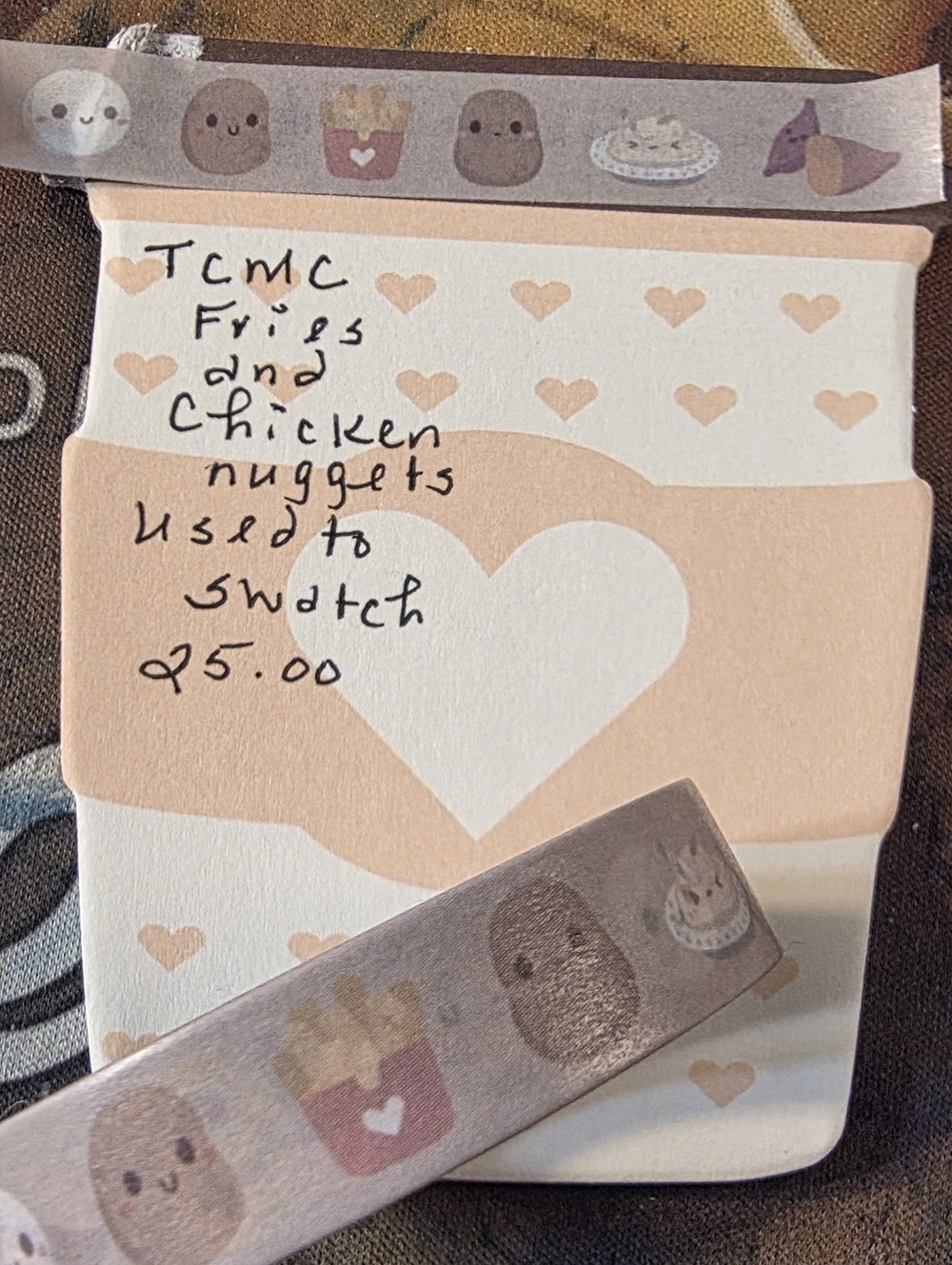 TCMC Peach with Cute Snack Washi Tape Fries and Chicken Nuggets